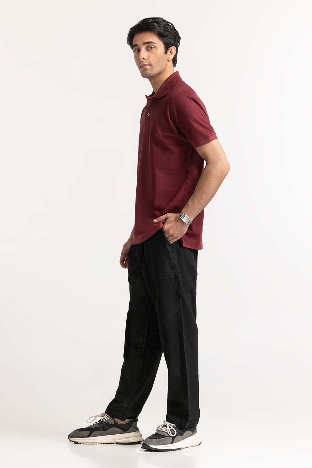 Maroon Signature Polo PS-SIGPK24-017