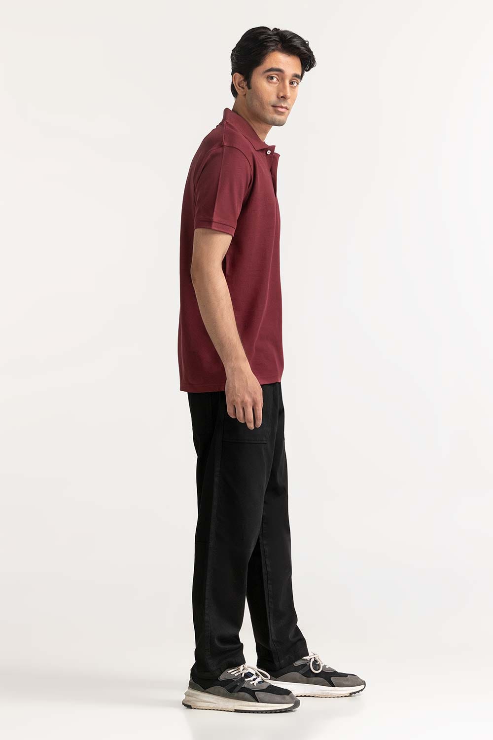 Maroon Signature Polo PS-SIGPK24-017