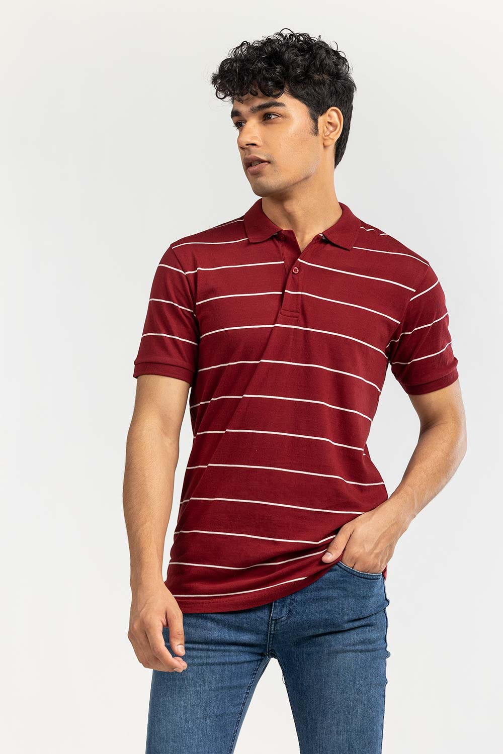 Maroon Yarn Dyed  Polo SJP-YD-D088