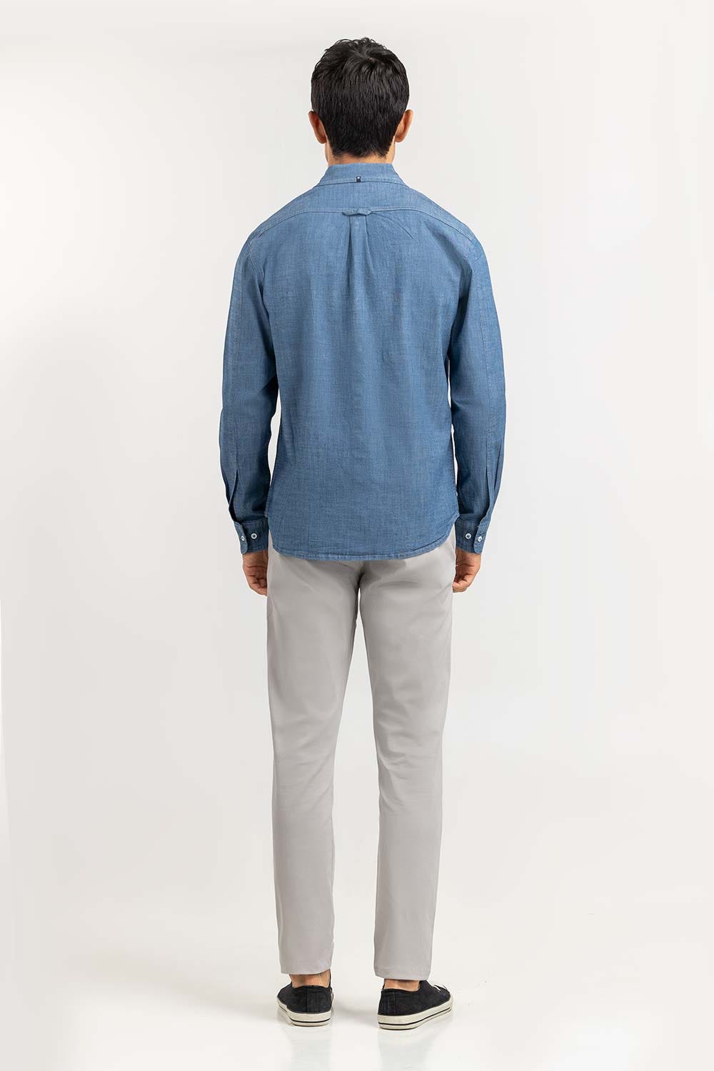 Medium Blue Yarn Dyed Casual Shirt M-DNM-S-009 CS