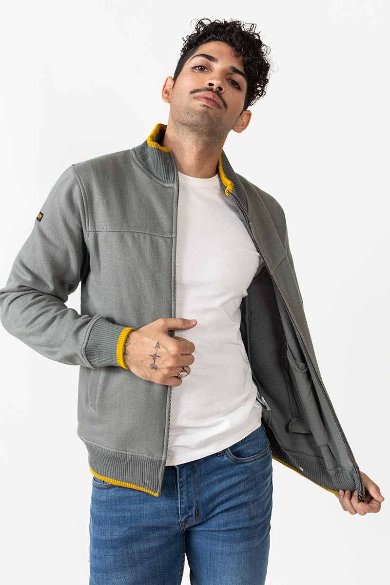 Military-Grey Zipper Jacket - JKT-MNZ-67-01