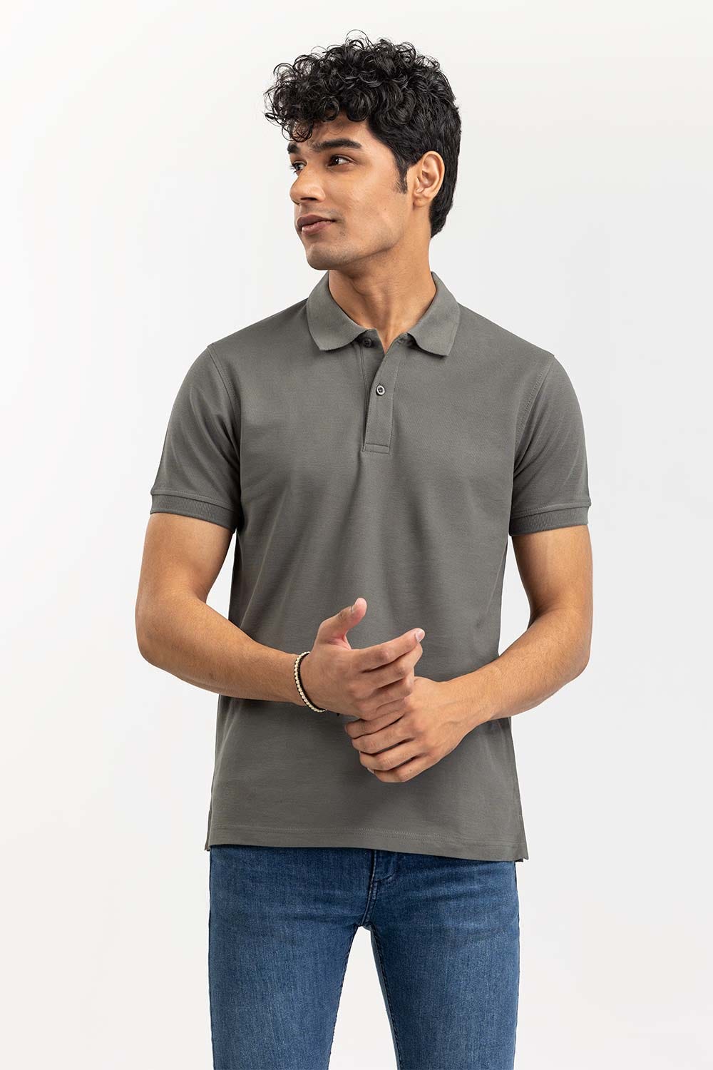 Military Grey Signature Polo PKP-SB-147