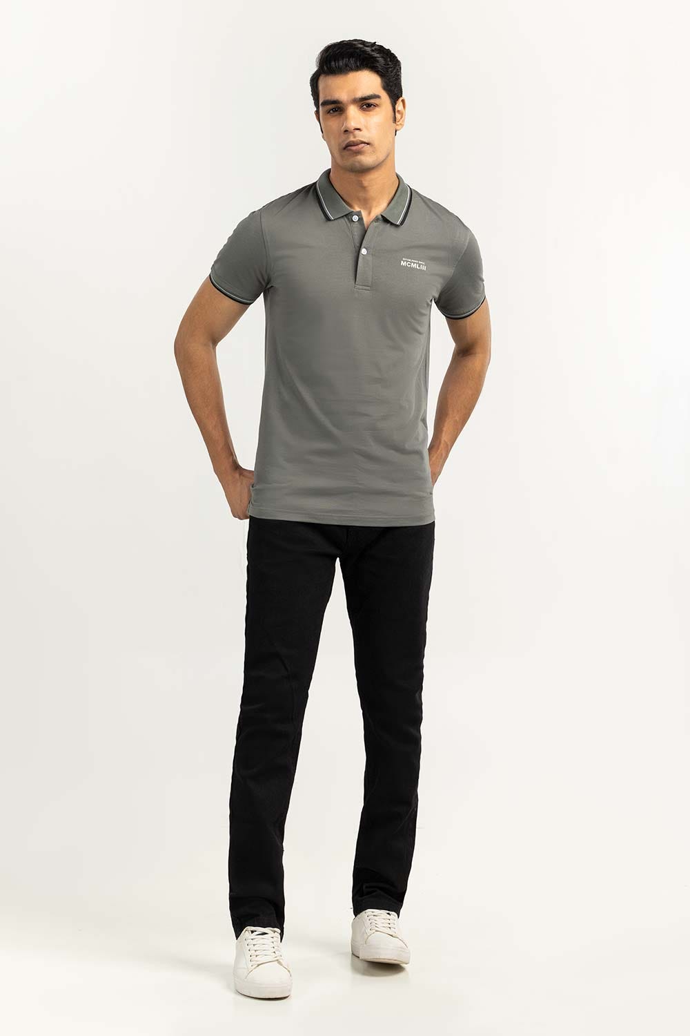 Military Grey Sports Polo SJP-SP-15