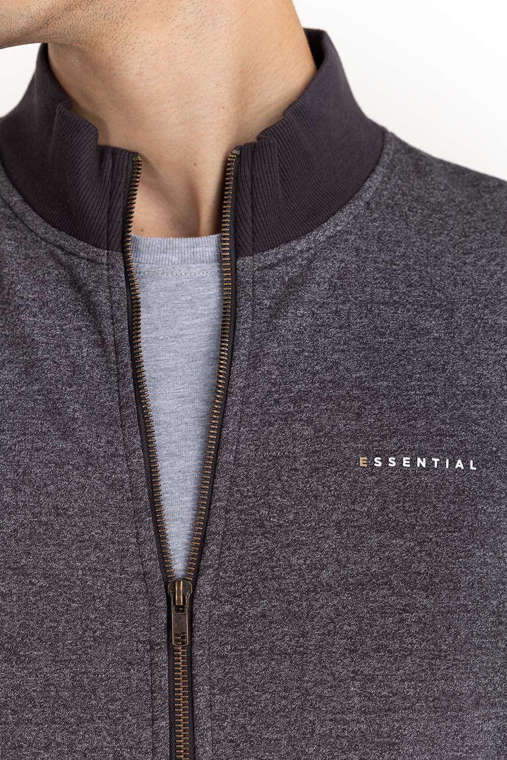 Mink Fashion Knitted Mock Neck Zipper Jacket JKT-KNTVST22-066