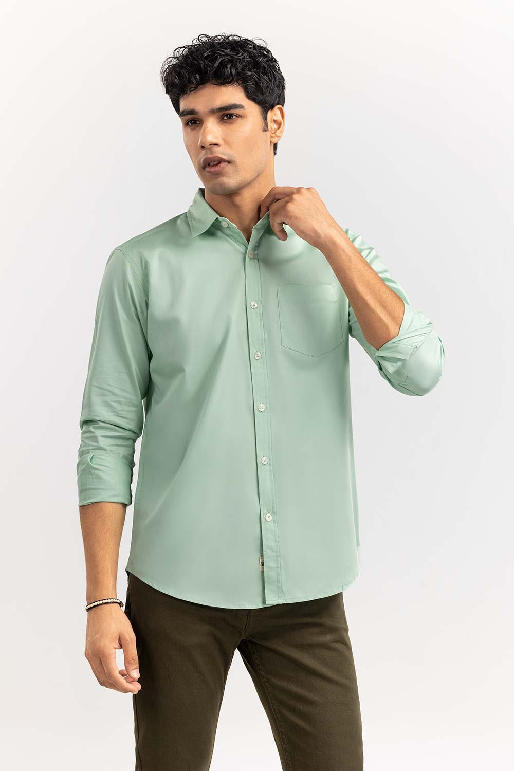 Mint Solid Casual Shirt CS-PD22-007