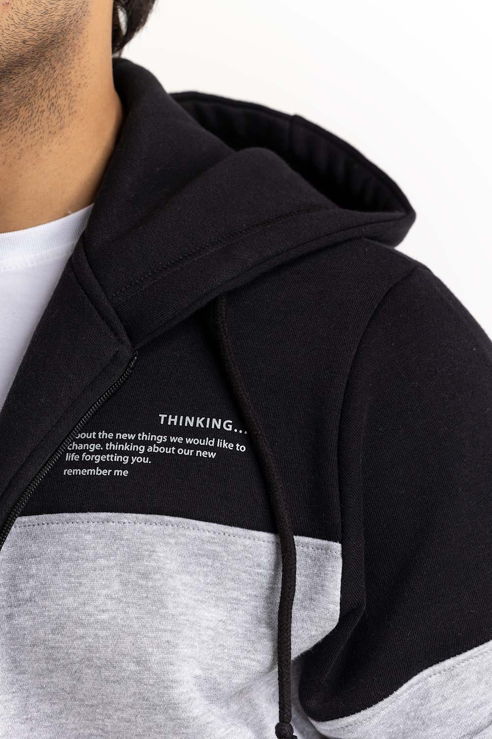 Monochrome Color Block ZipUp Hoodie JKT-KNTHZ22-044