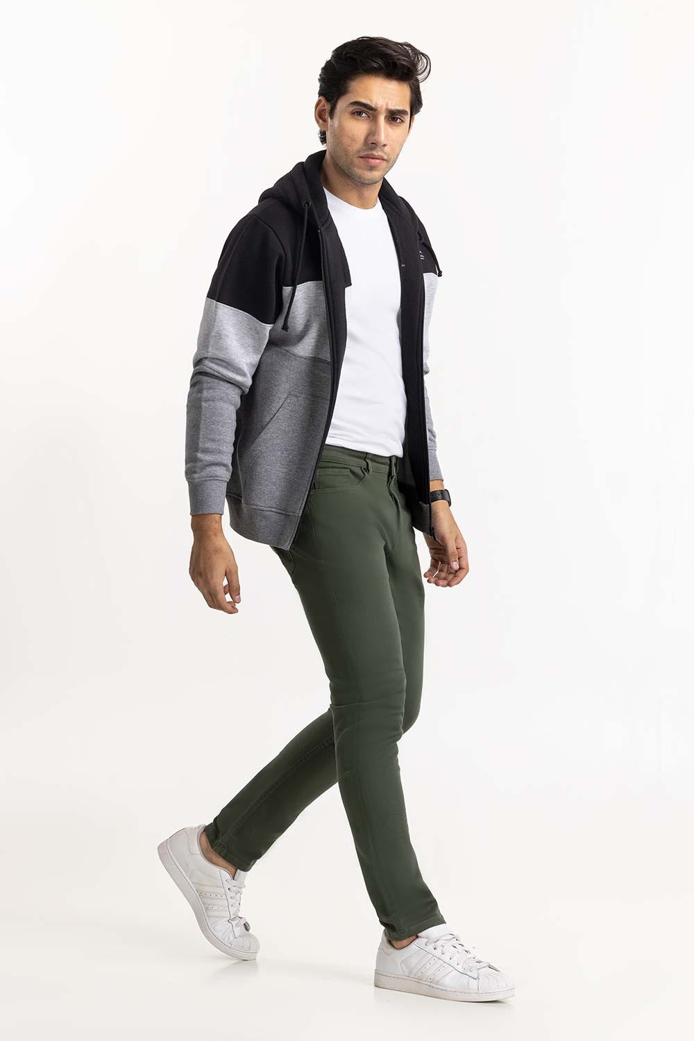 Monochrome Color Block ZipUp Hoodie JKT-KNTHZ22-044