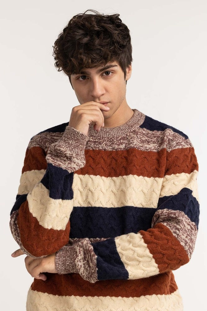 Multi Cabling Fashion Sweater MN-SWT-WS23-080