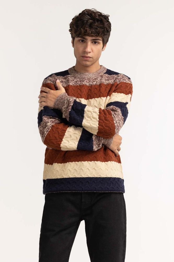 Multi Cabling Fashion Sweater MN-SWT-WS23-080