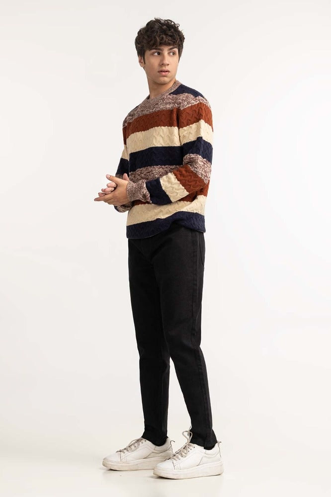 Multi Cabling Fashion Sweater MN-SWT-WS23-080