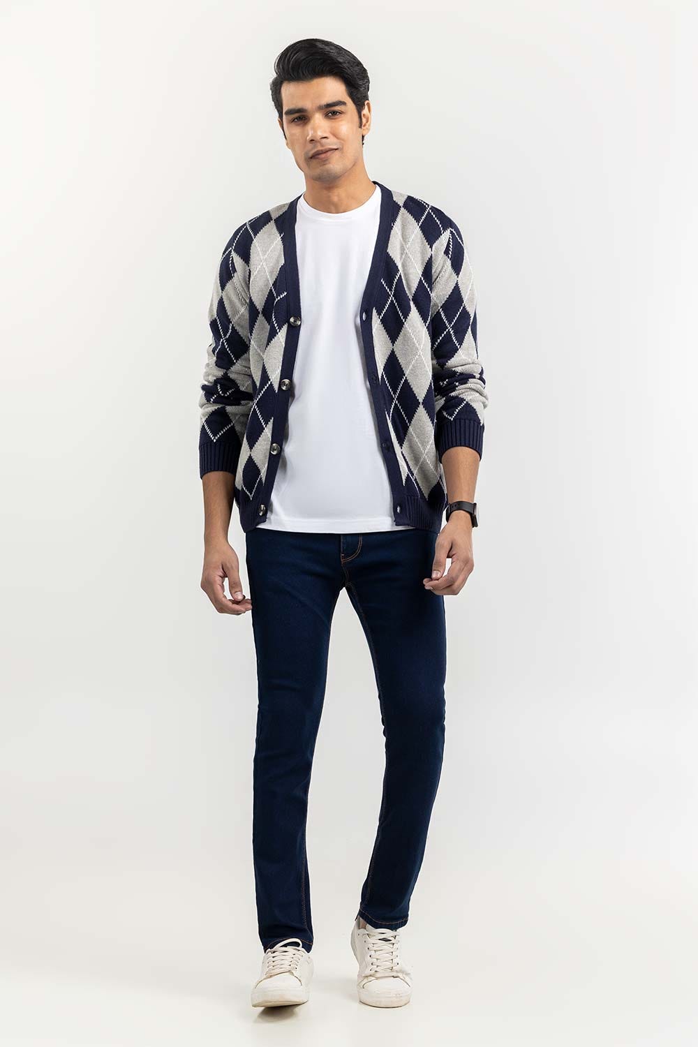 Multi Color Argyle Cardigan SWT-FFSCD22-182