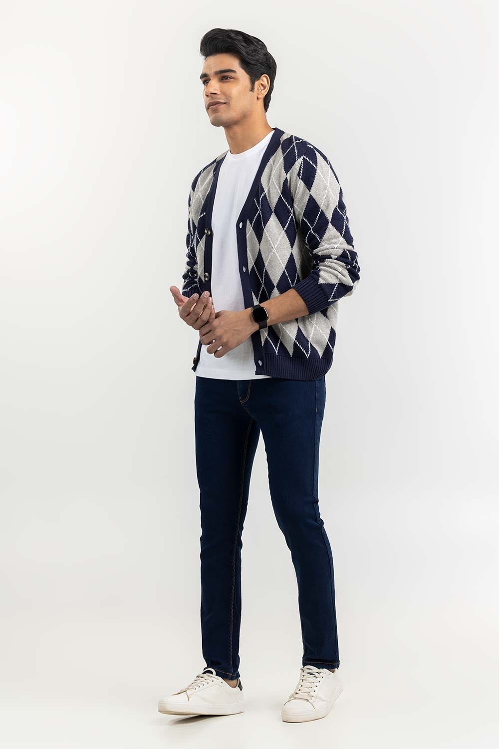 Multi Color Argyle Cardigan SWT-FFSCD22-182