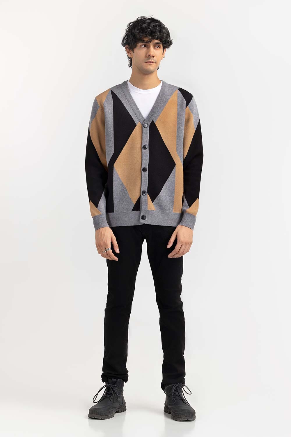 Multi Color Argyle Cardigan SWT-FFSCD22-222