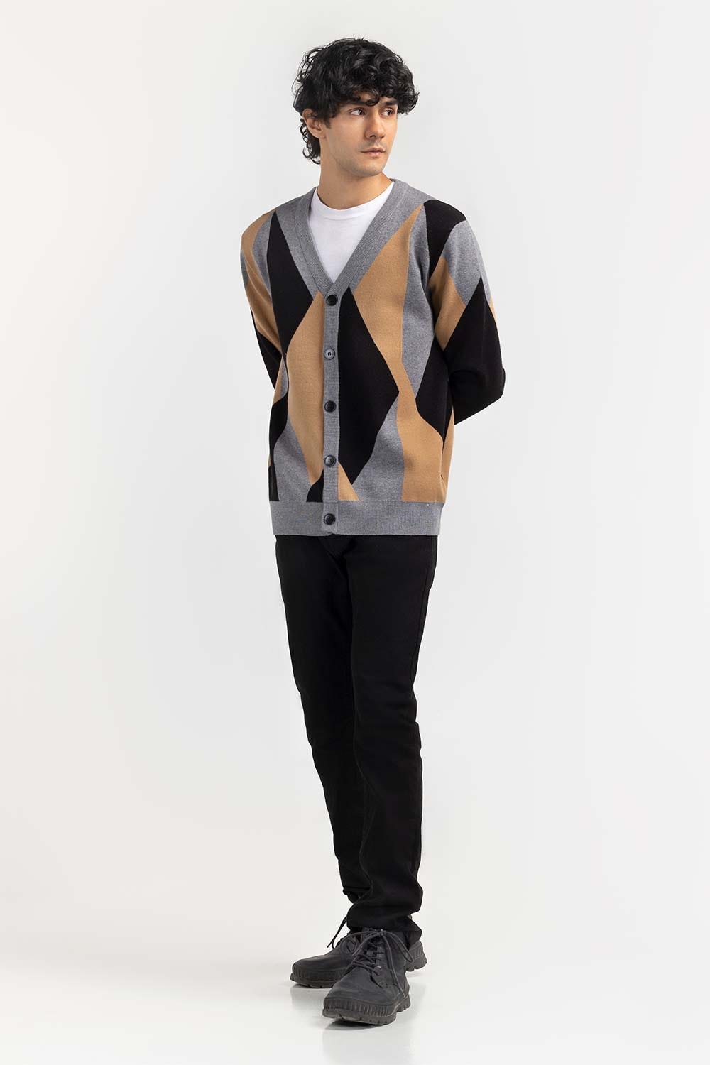 Multi Color Argyle Cardigan SWT-FFSCD22-222