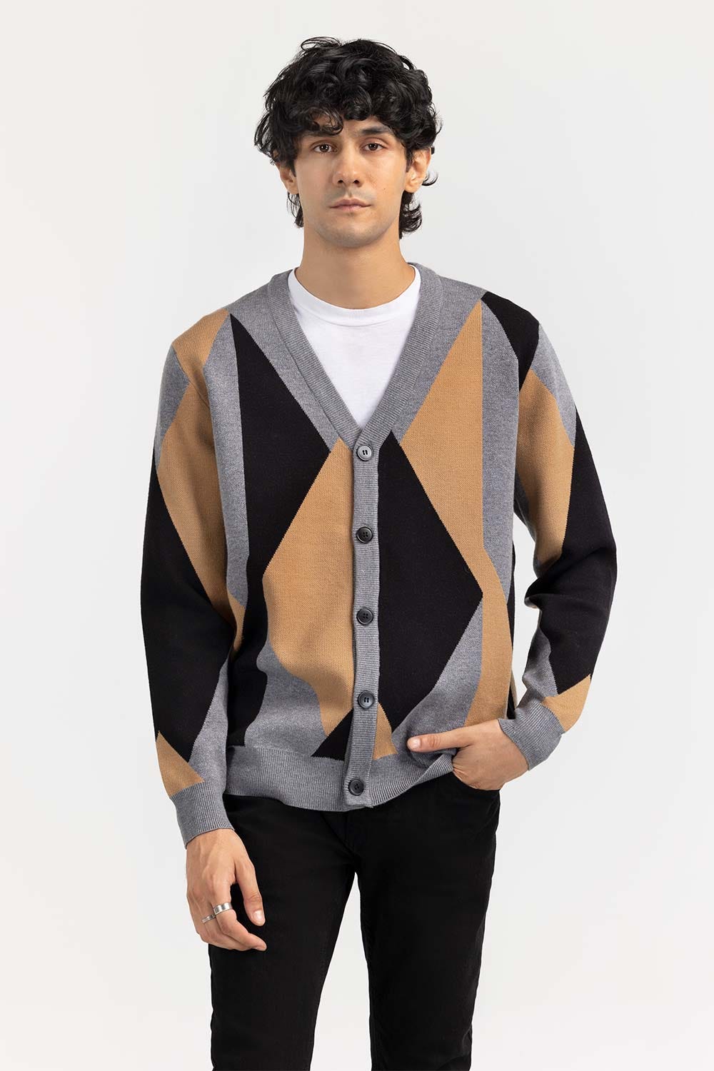 Multi Color Argyle Cardigan SWT-FFSCD22-222