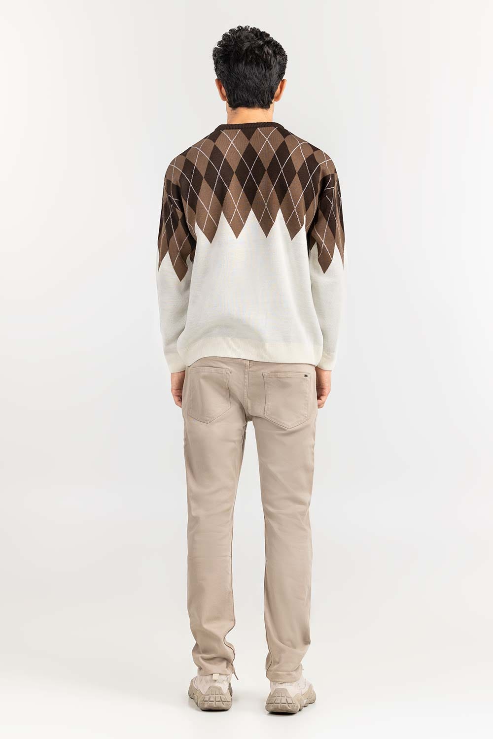 Multi Color Argyle Crew Neck Sweater SWT-FFSOS22-124