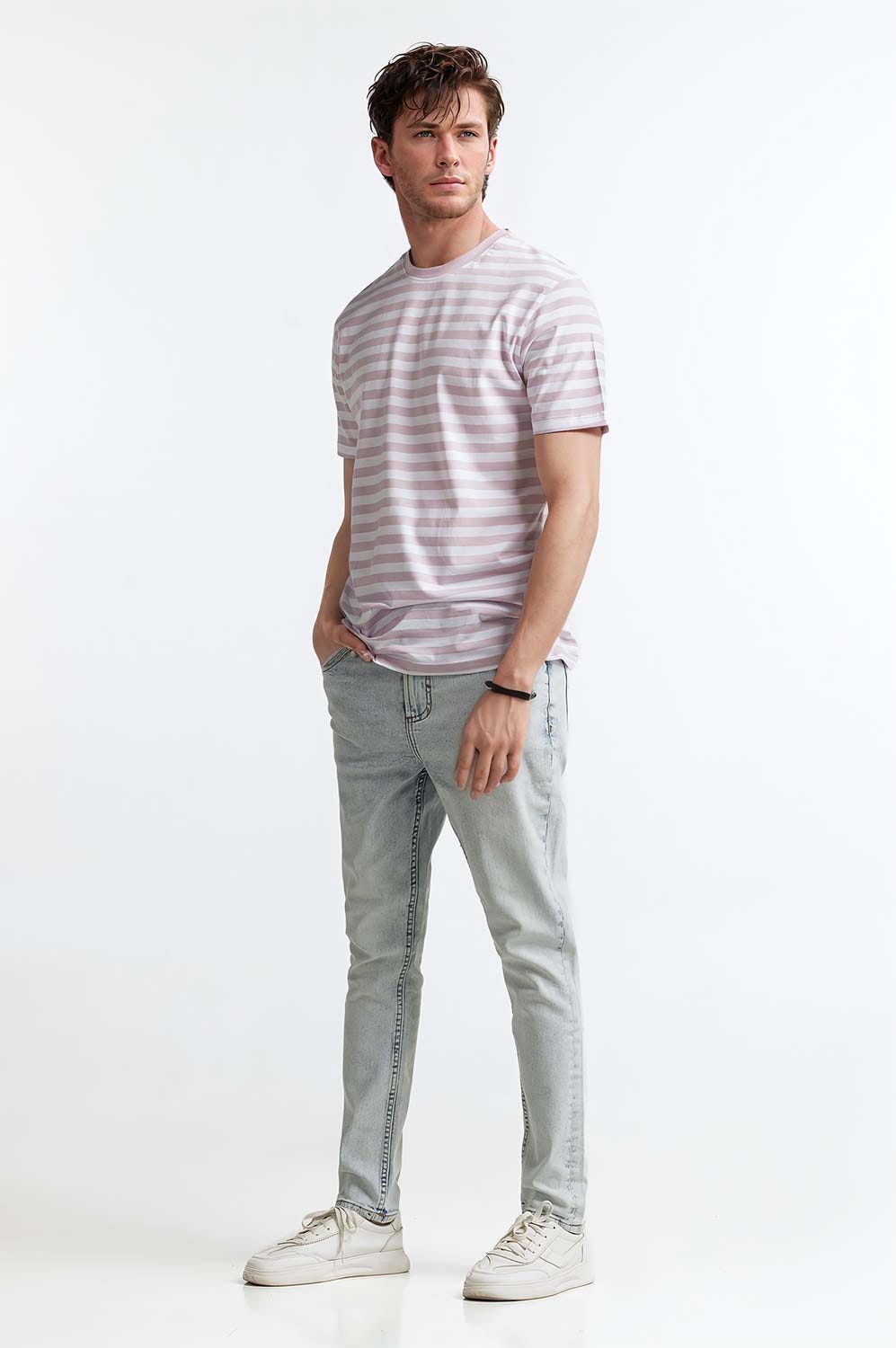 Multi Color Basic Striped Tee TS-CNSJ24-094