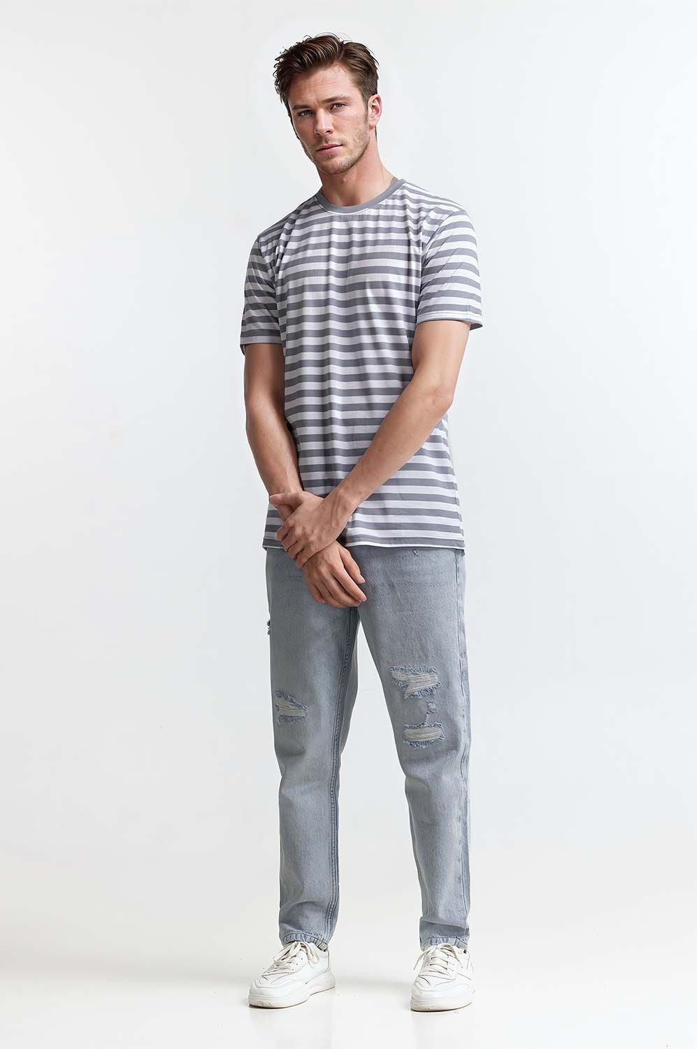 Multi Color Basic Striped Tee TS-CNSJ24-095