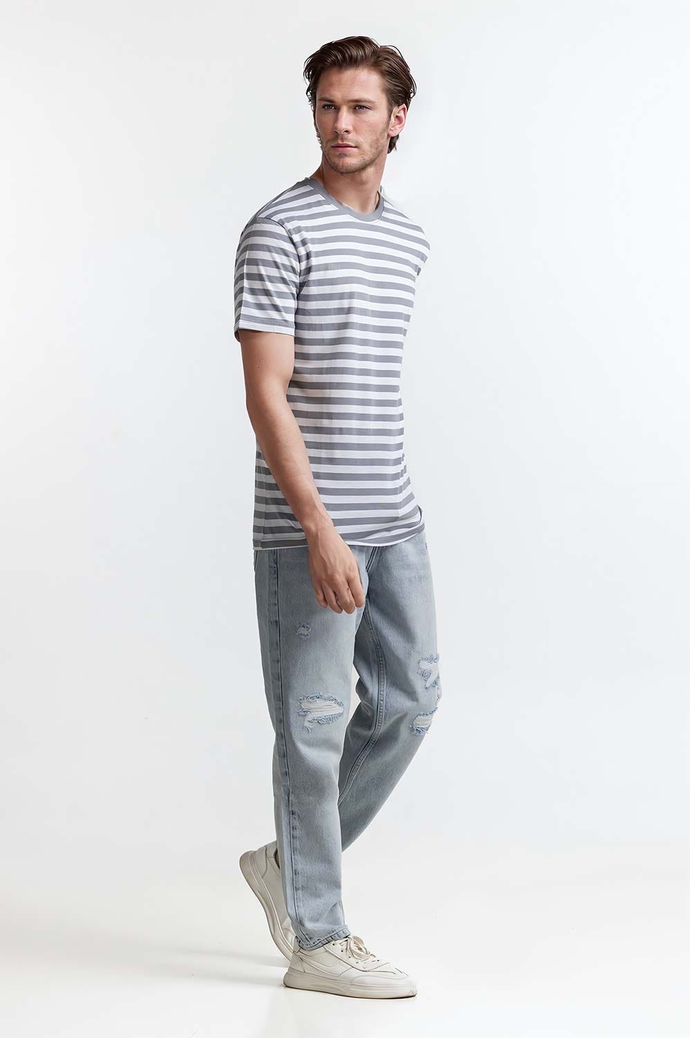 Multi Color Basic Striped Tee TS-CNSJ24-095