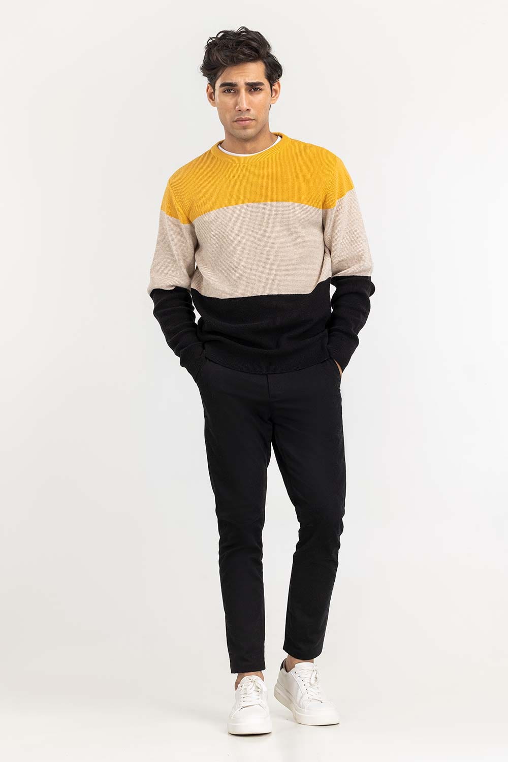 Multi Color Block Crew Neck Sweater SWT-FFSCN22-125