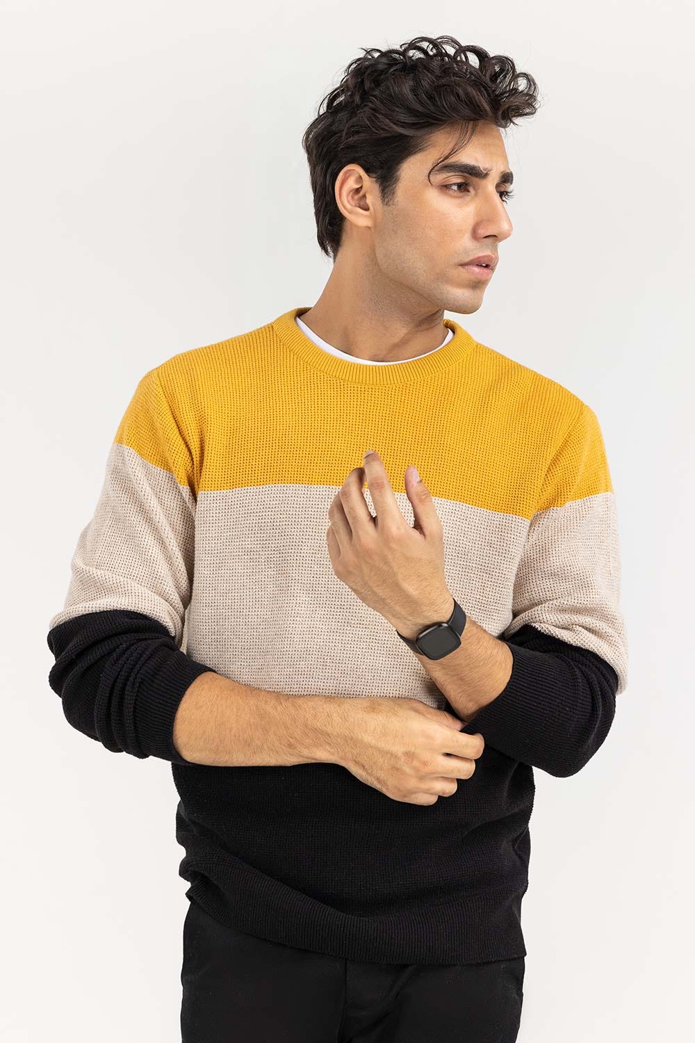 Multi Color Block Crew Neck Sweater SWT-FFSCN22-125