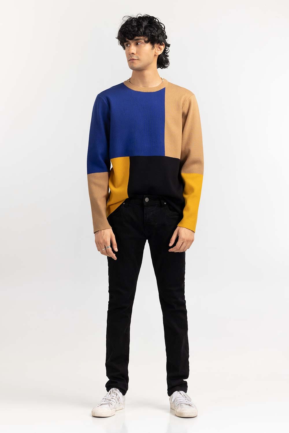 Multi Color Block Crew Neck Sweater SWT-FFSCN22-234