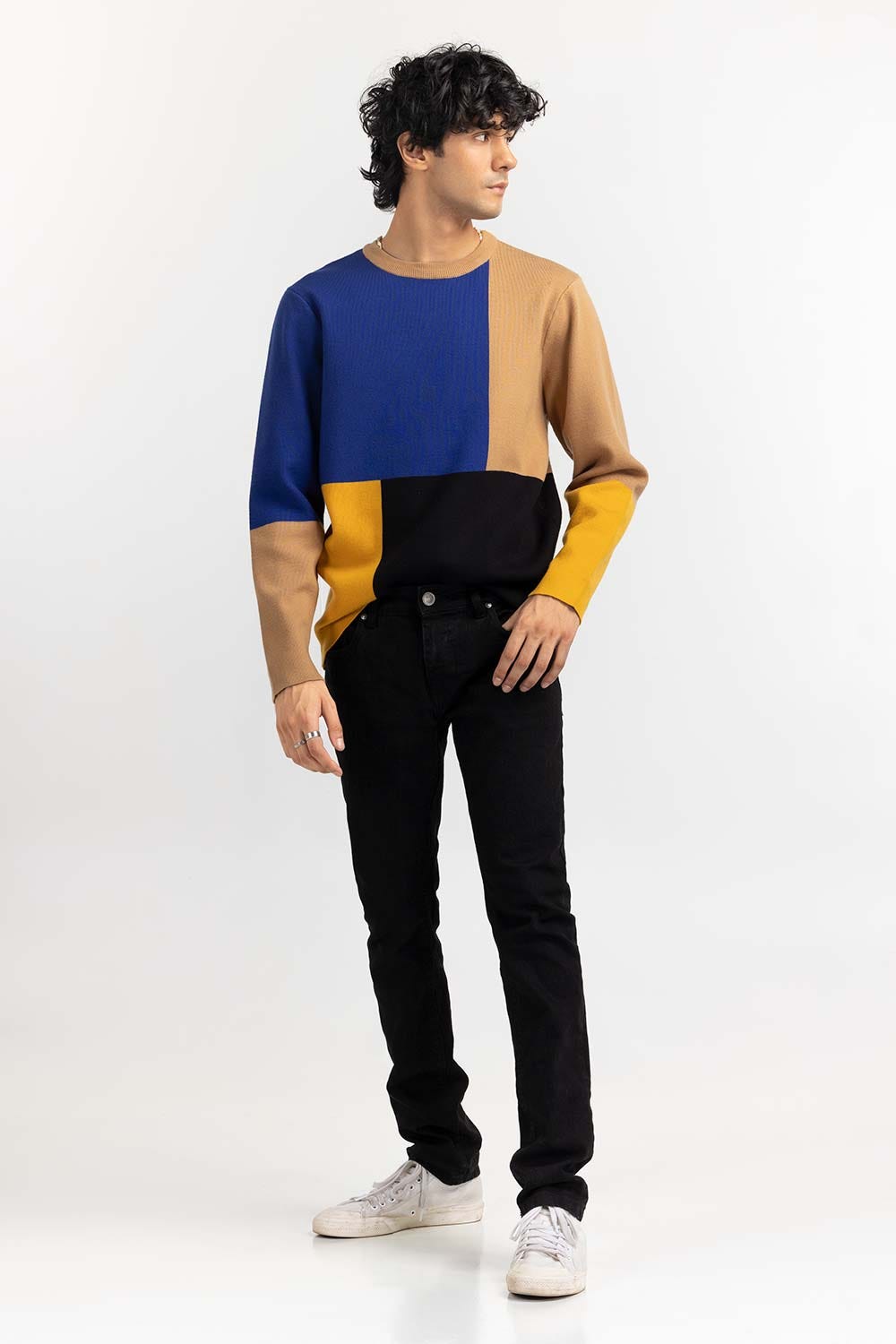 Multi Color Block Crew Neck Sweater SWT-FFSCN22-234