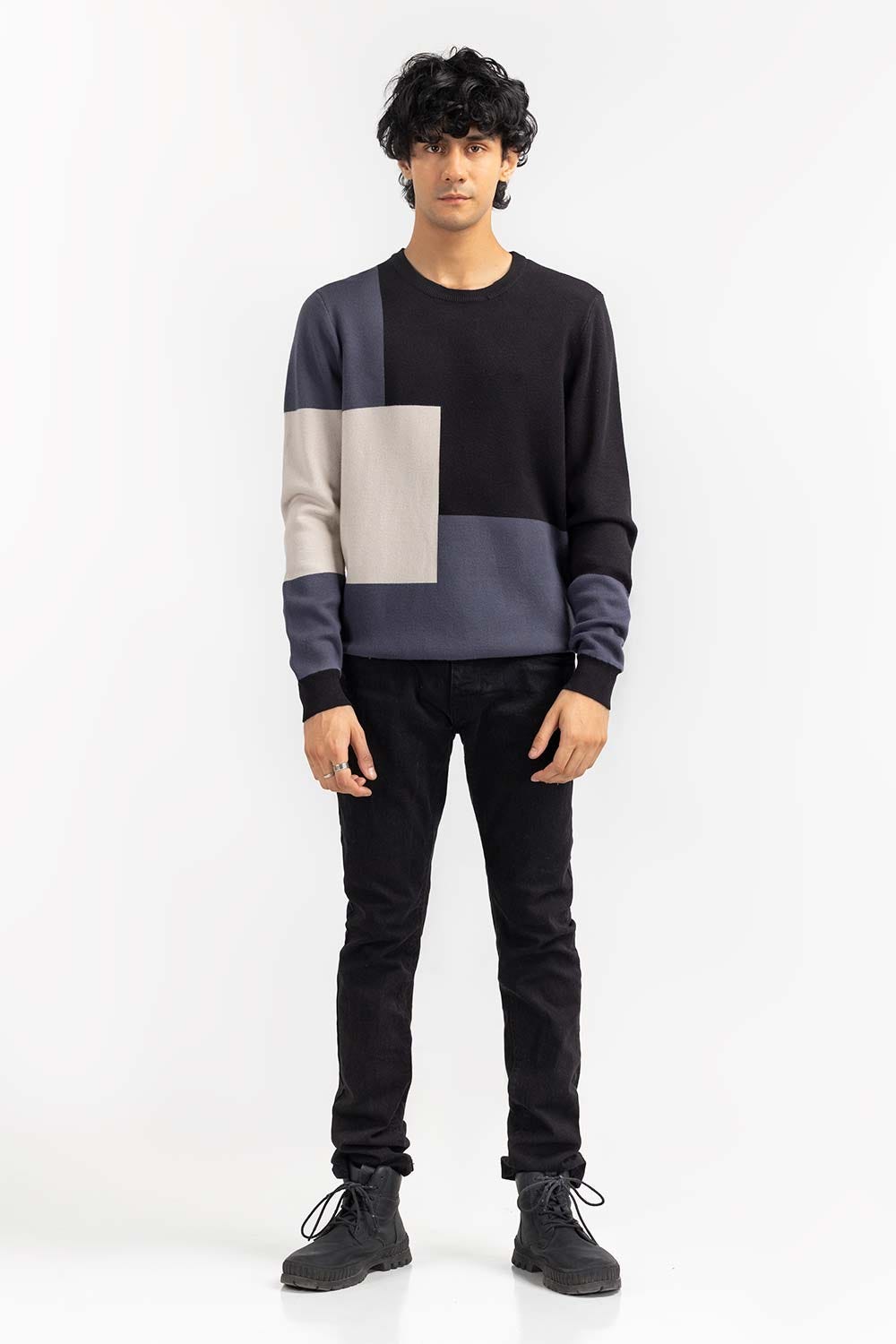 Multi Color Block Crew Neck Sweater SWT-FFSCN22-239