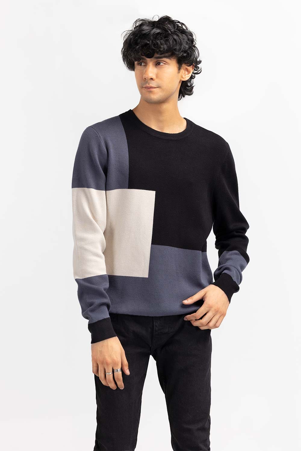 Multi Color Block Crew Neck Sweater SWT-FFSCN22-239