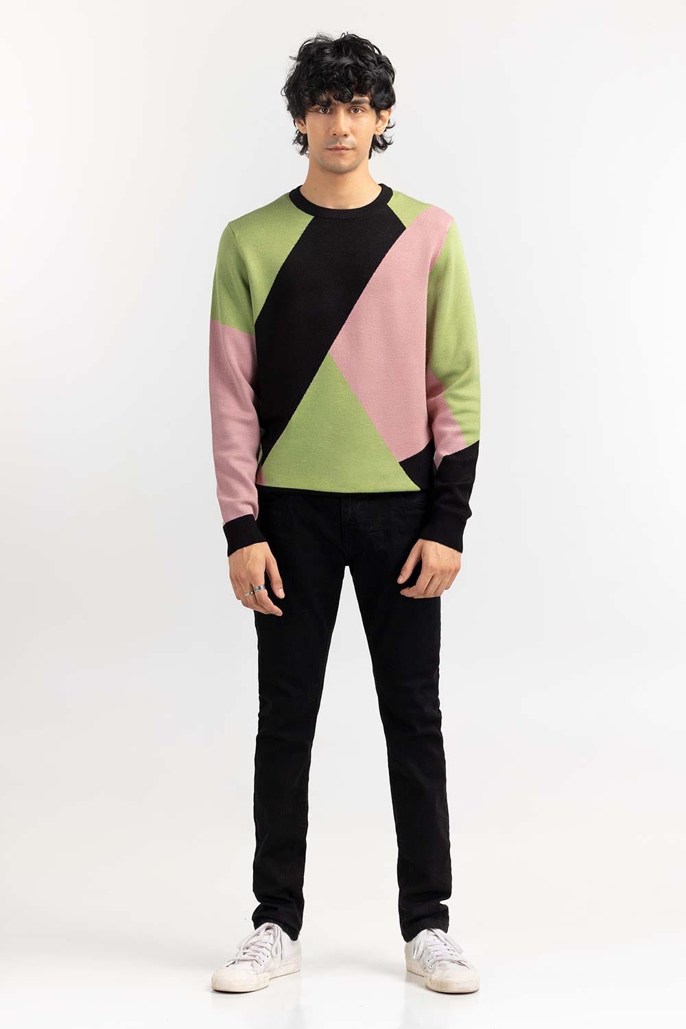 Multi Color Block Crew Neck Sweater SWT-FFSCN22-246