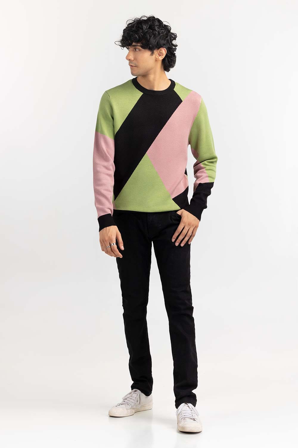 Multi Color Block Crew Neck Sweater SWT-FFSCN22-246