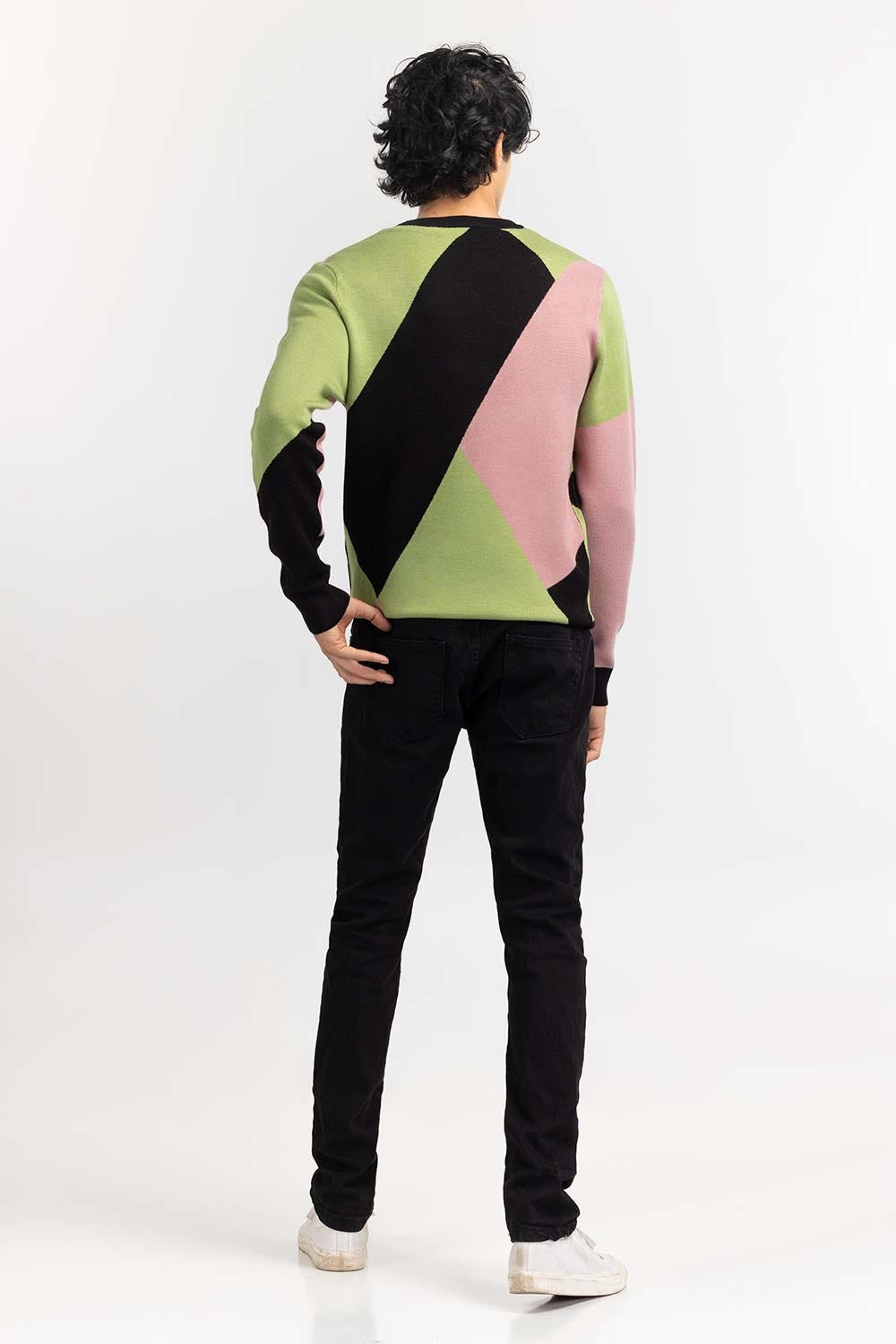 Multi Color Block Crew Neck Sweater SWT-FFSCN22-246