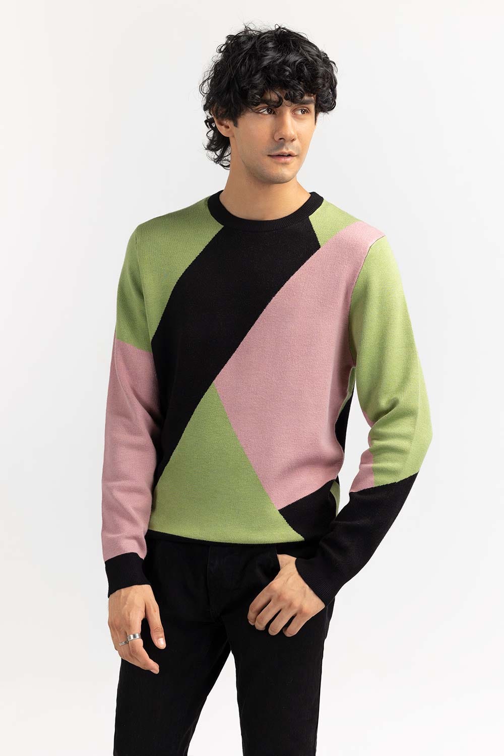 Multi Color Block Crew Neck Sweater SWT-FFSCN22-246