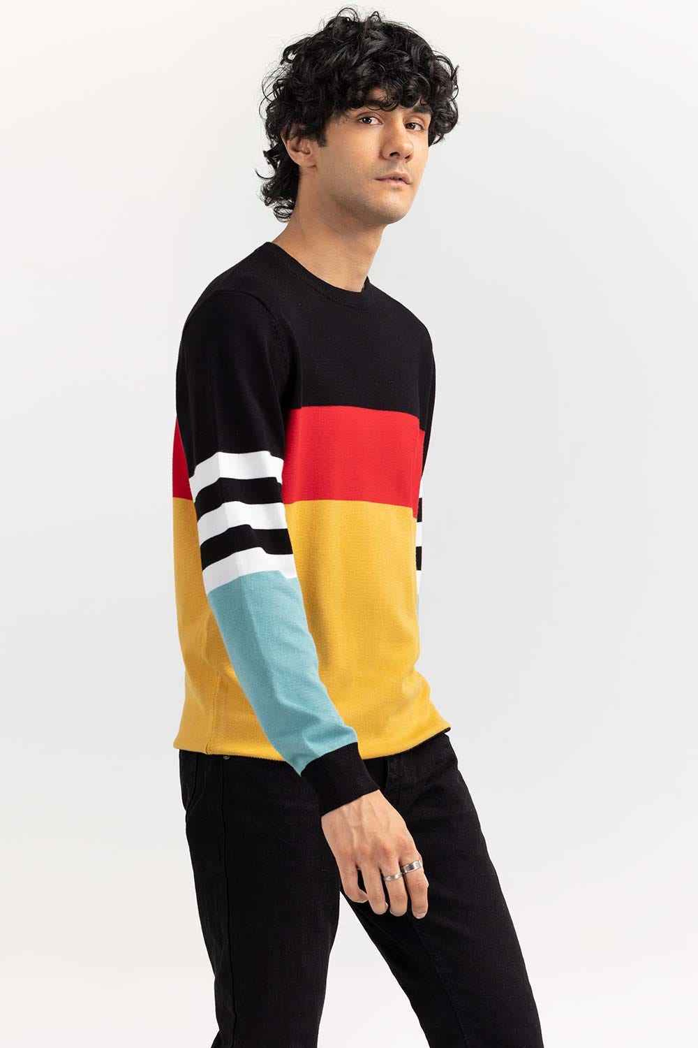 Multi Color Block Crew Neck Sweater SWT-FFSCN22-253