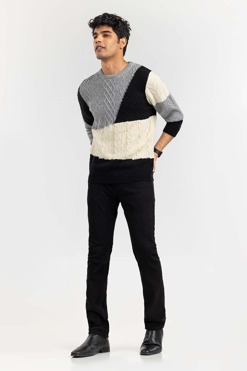 Multi Color Block Crew Neck Sweater SWT-FFSCN22-270