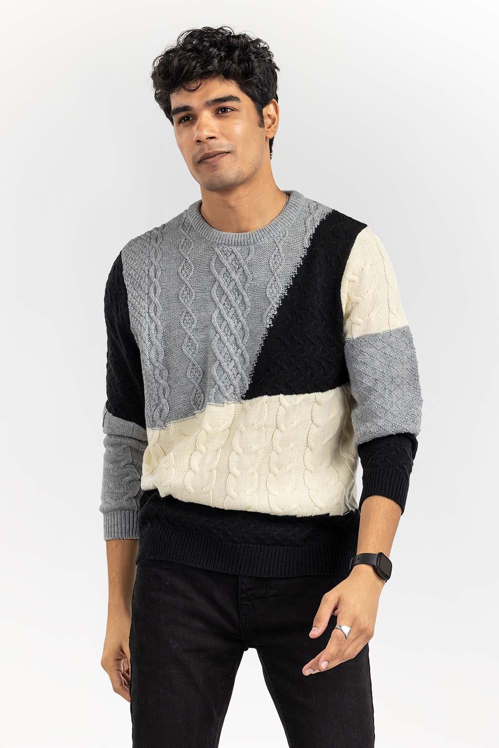 Multi Color Block Crew Neck Sweater SWT-FFSCN22-270