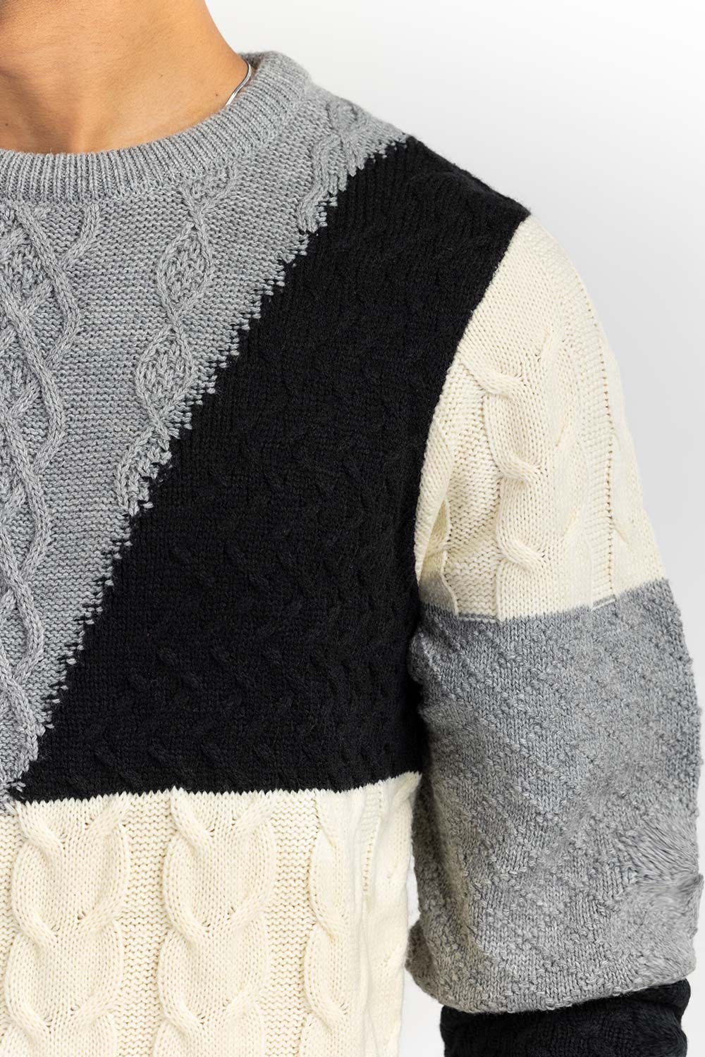 Multi Color Block Crew Neck Sweater SWT-FFSCN22-270