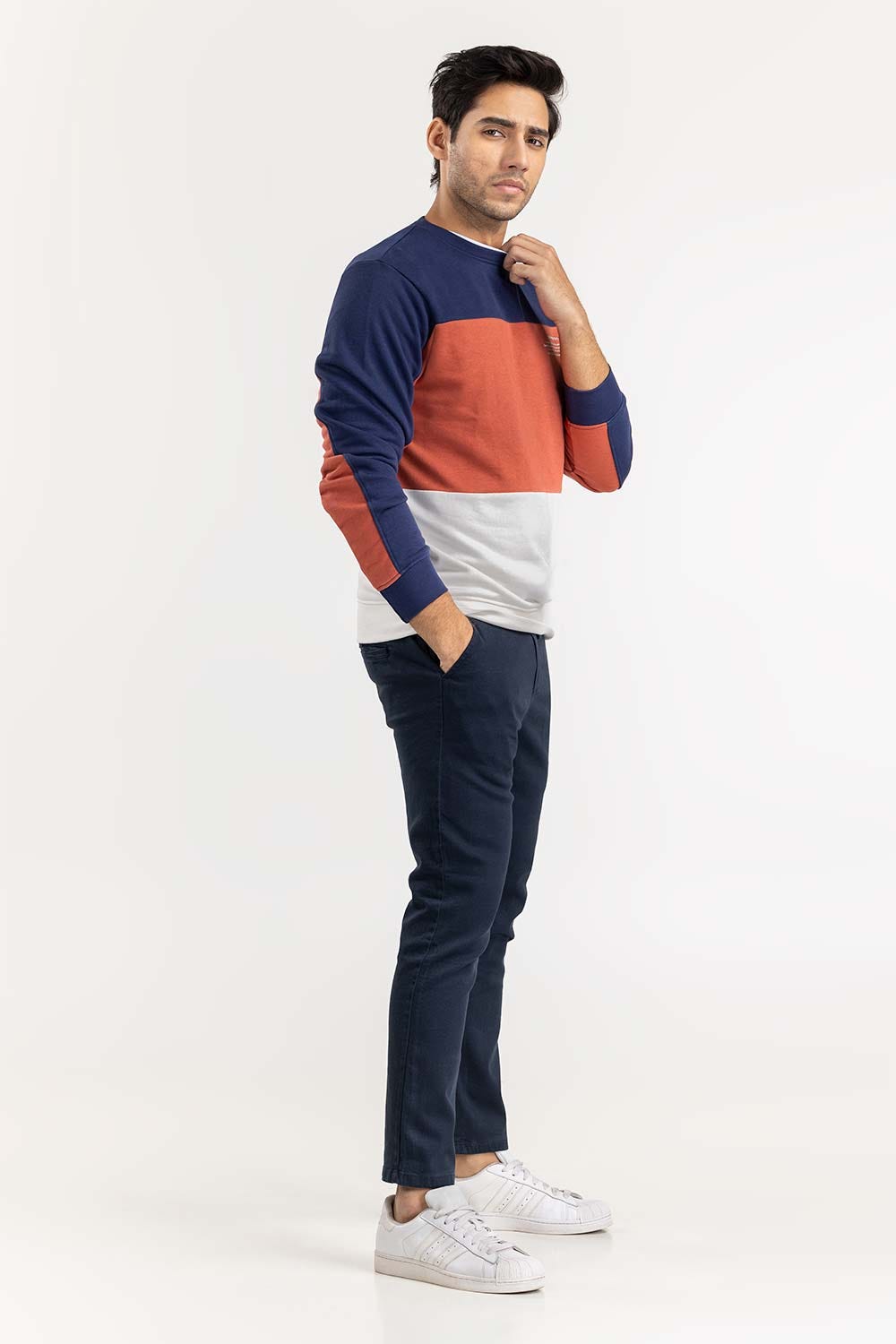 Multi Color Block Sweat Shirt SWS-F22-039