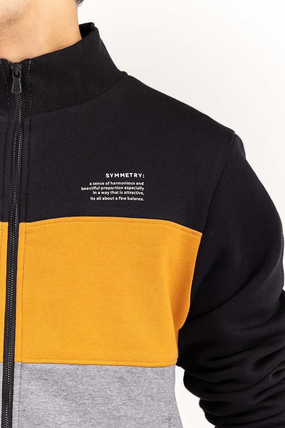 Multi Color Block Track Zipper JKT-KNTMNZ22-059