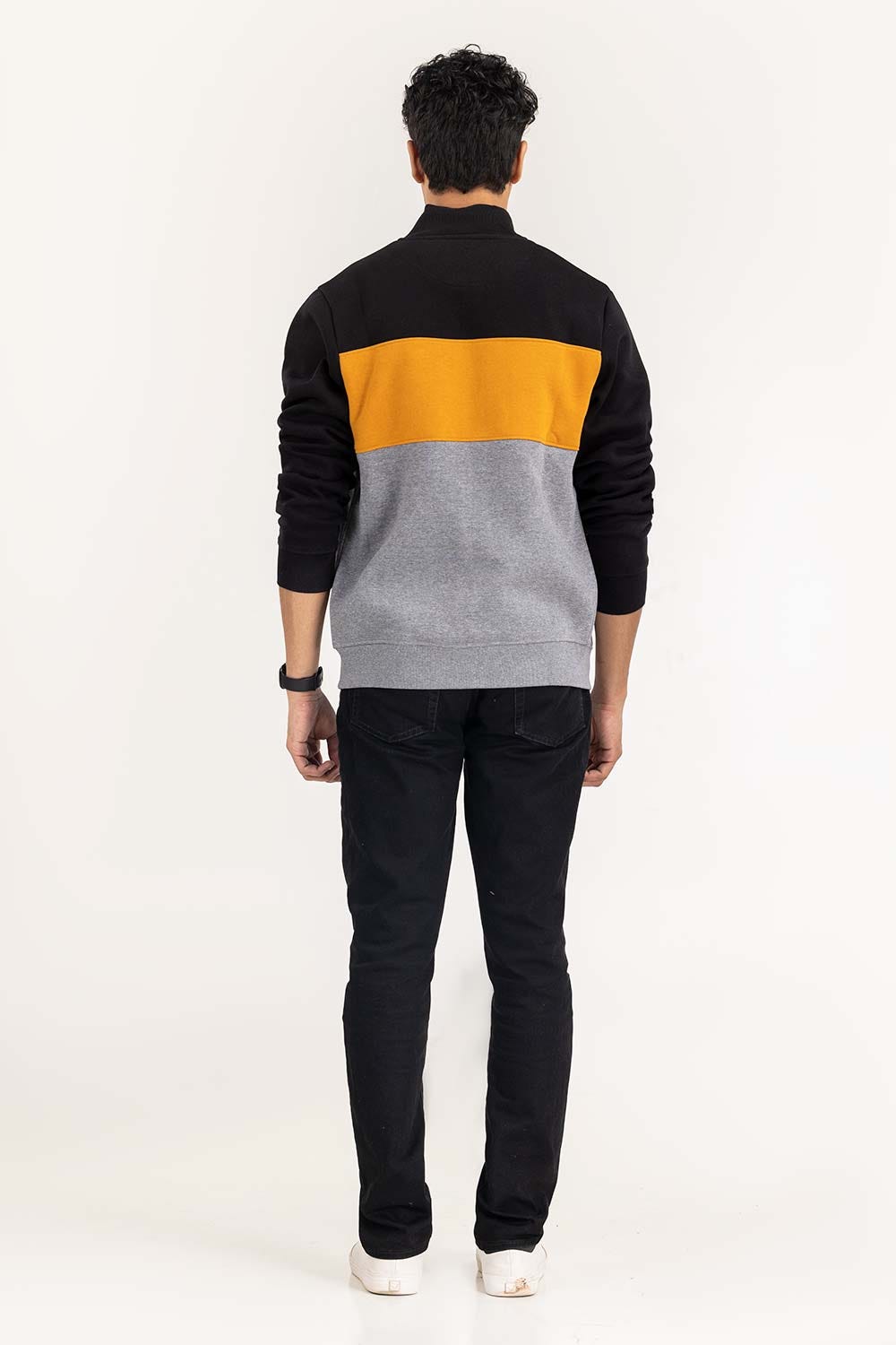 Multi Color Block Track Zipper JKT-KNTMNZ22-059