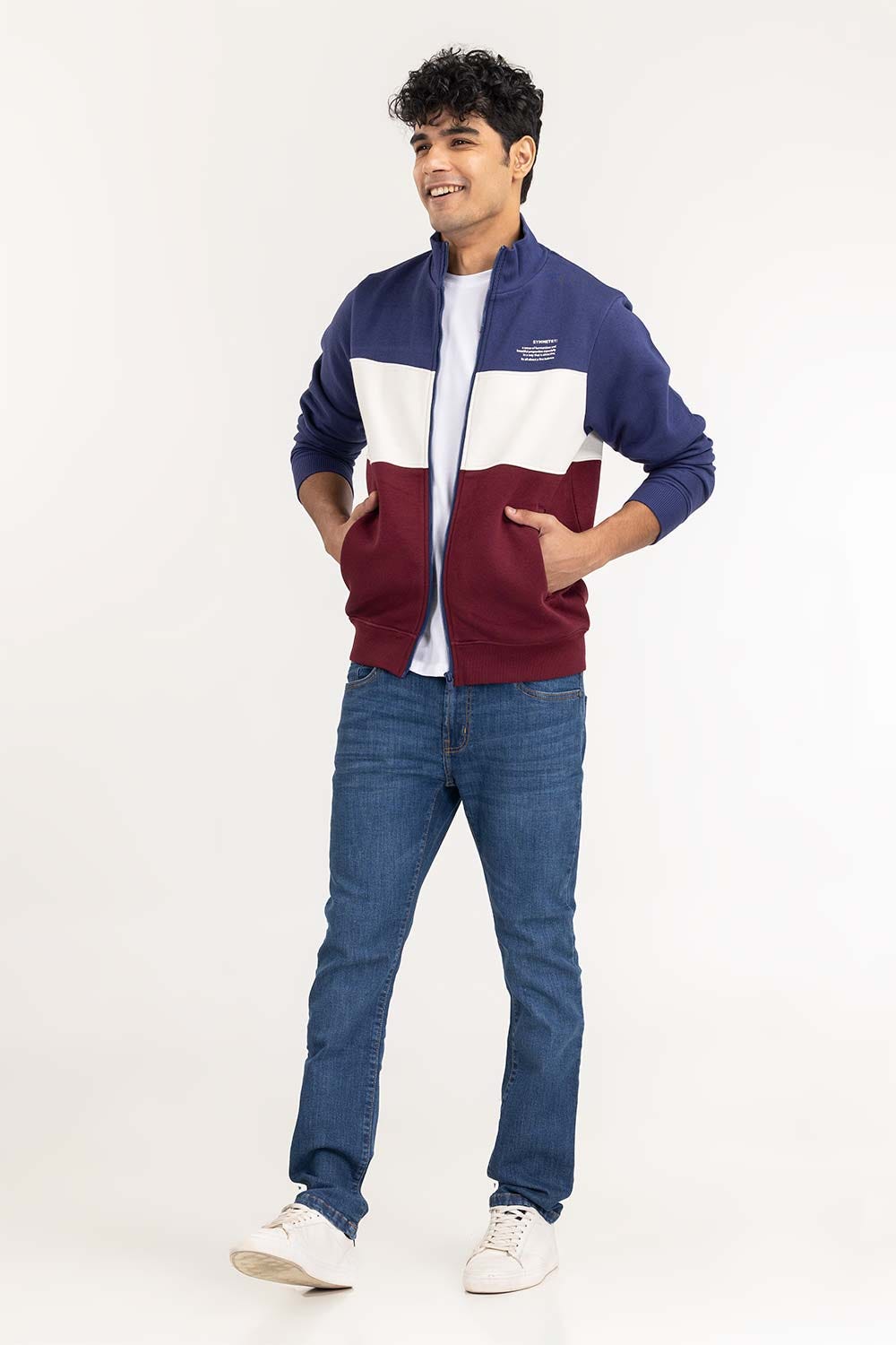 Multi Color Block Zipper JKT-KNTMNZ22-058