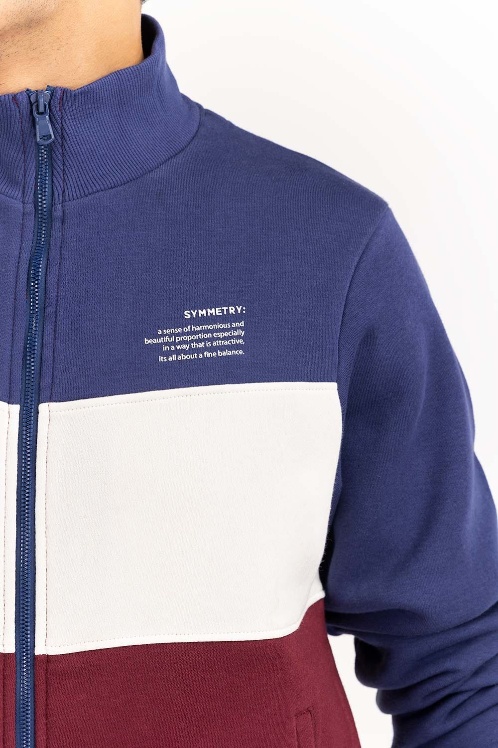 Multi Color Block Zipper JKT-KNTMNZ22-058