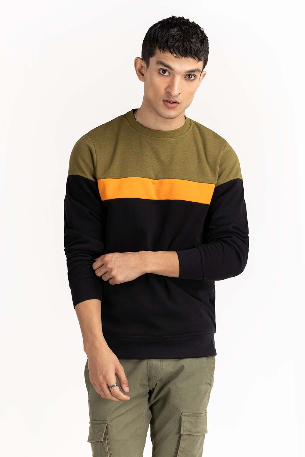 Multi Color Bsic Mock Neck Sweat Shirt SWS-F22-019