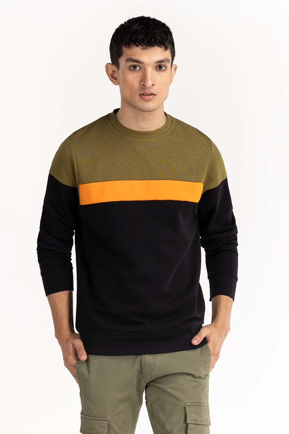 Multi Color Bsic Mock Neck Sweat Shirt SWS-F22-019