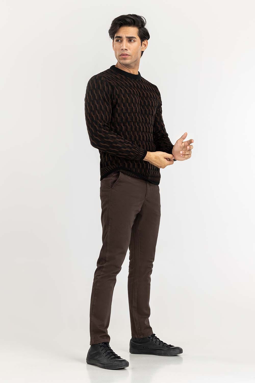 Multi Color Cabling Crew Neck Sweater SWT-FFSCN22-159