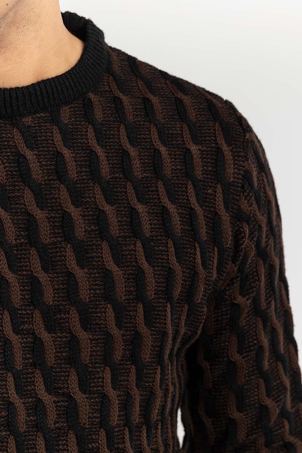 Multi Color Cabling Crew Neck Sweater SWT-FFSCN22-159