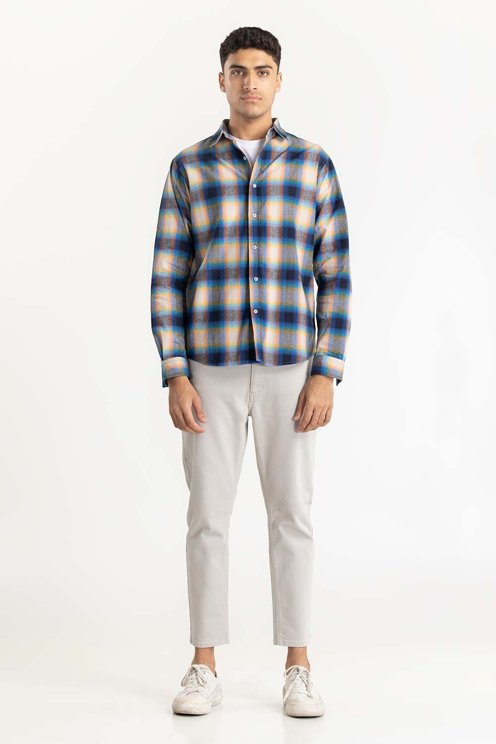 Multi Color Checkered Button Down Shirt 224-117-019