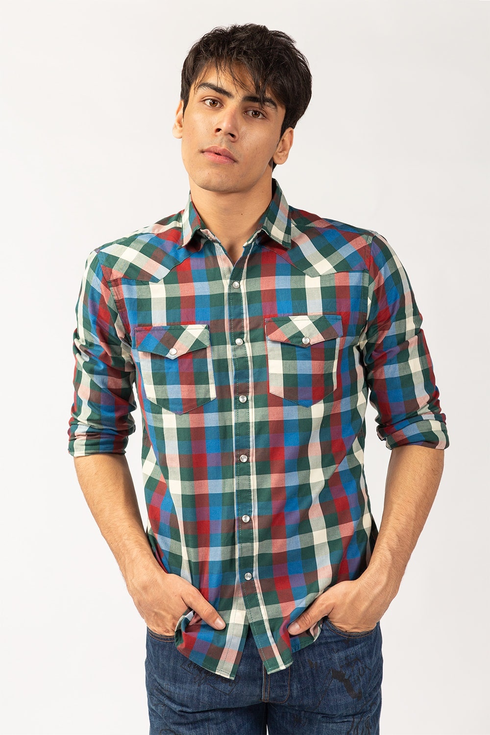 Multi Color Checkered Casual Shirt CM-YD-2857 CS