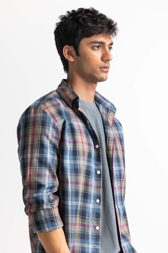 Multi Color Checkered Casual Shirt MN-CS-SS24-036