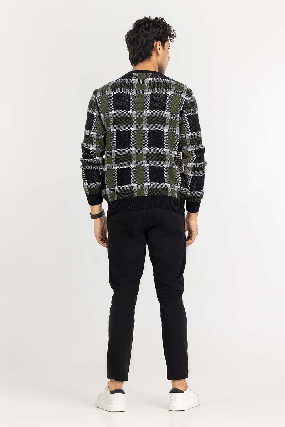 Multi Color Checkered Crew Neck Sweater SWT-FFSCN22-198